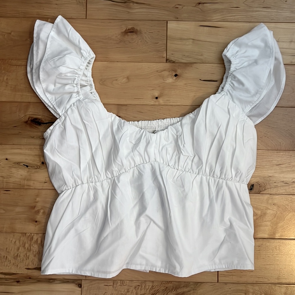 Abercrombie Ruffle Poplin Top - Picture 7 of 7